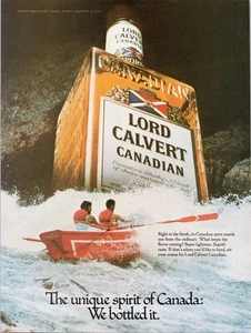 Anuncio impreso de whisky canadiense Lord Calvert 1980 vintage Canadian Spirit - Imagen 1 de 1