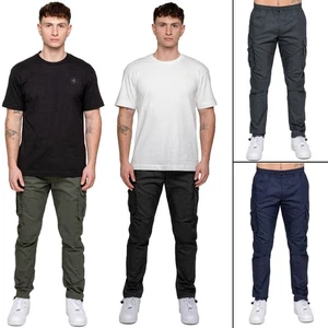 Herren Enzo Cargohose Freizeithose gerades Bündchen Gummizug Unterteil - Bild 1 von 29