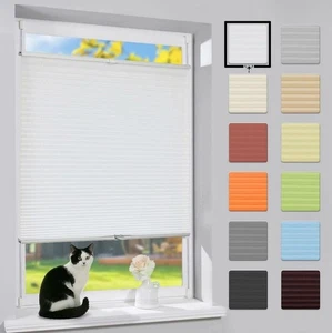 Plissee Rollo Verdunklung ohne Bohren Fenster Tür Klemmfix Faltrollo Faltstore - Bild 1 von 60