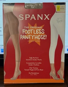 SPANX Women’s Original Footless Pantyhose High Waisted Power Capri Size B Nude - Picture 1 of 7
