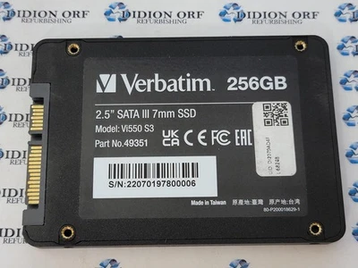 VERBATIM 256GB 2.5" SATA SSD VI550 S3, Grade A, SKU 20772 - Image 1 of 2