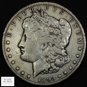 1893 CC Carson City Morgan Silver Dollar $1 - Picture 1 of 5