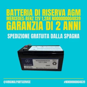 Batteria Backup AGM 12V 1.2Ah Mercedes-Benz N000000004039 Originale Garanzia 2 a - Picture 1 of 3