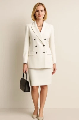 Ellen Tracy vintage suit. Classy. Tailored jacket. Double breasted. S 8P - Image 1 of 4