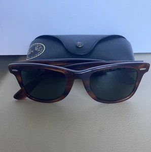 Vintage Bausch & Lomb 5022 Ray Ban Wayfarer Sonnenbrille - braunes Gestell graue Gläser - Bild 1 von 5