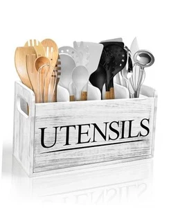 Küchenutensilienhalter für Küchentheke großer Holz Organizer zum Kochen  - Bild 1 von 8
