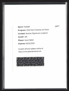 2024 Panini Rookies & Stars Javon Baker Signatures Longevity /299 RC Auto Rookie - Bild 1 von 10