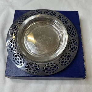 Vintage Oneida Silberschmiede Silber Teller Kaviar Gewürzschale  - Bild 1 von 5