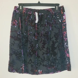 Ann Taylor Loft Burnout Samt Rock Mini Small Damen gefüttert Pull On Whimsigoth - Bild 1 von 8