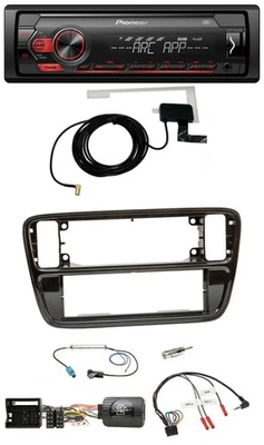 Pioneer 1DIN USB DAB MP3 Lenkrad Autoradio für VW Up AA AAN 11-16 Klavierlack - Bild 1 von 4