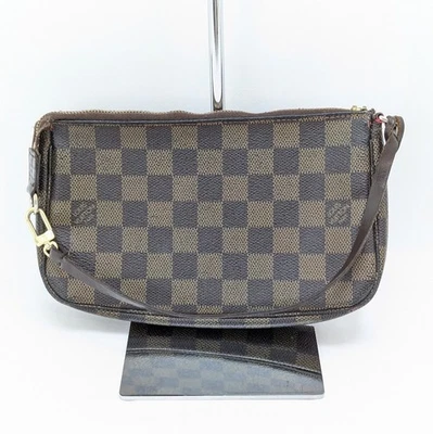 LOUIS VUITTON Damier Ebene Navona Accessory Pouch Brown N51983 CA0029 Authentic - Image 1 of 4