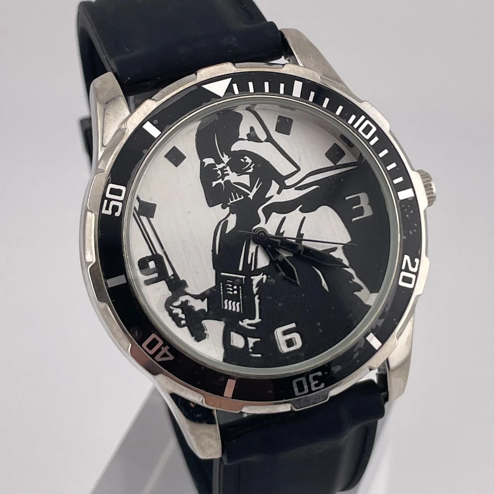 Reloj Darth Vader Hombre Star Wars 44mm Estuche Negro Banda Goma Cuarzo En Caja Foto 1 de 4