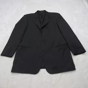 Hugo Boss 2 Piece Suit Mens 44T Black Super 100 Virgin Wool Black Pants 36X30 - Picture 1 of 23