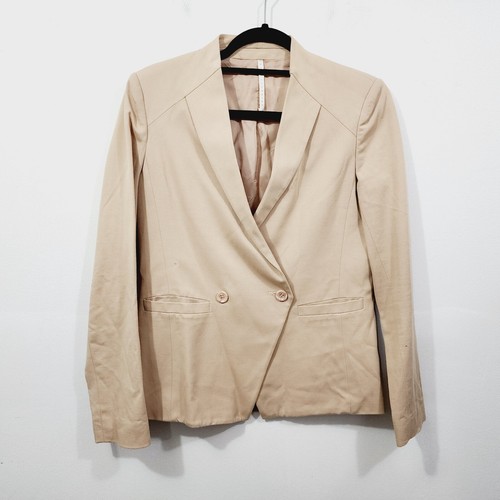 VETEMENTS Giacca da lavoro Truth and Pride Power Blazer doppiopetto nudo marrone chiaro donna S