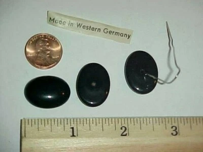 18 PIEZAS CABUJONES OVALADOS VINTAGE DE VIDRIO ALEMÁN JET 23x17mm L294 Foto 1 de 2