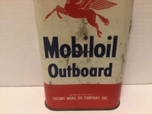 Vintage Mobiloil Außenborderöl ein Quart Dose Socony Mobil Oil Co, Inc. - Bild 1 von 11