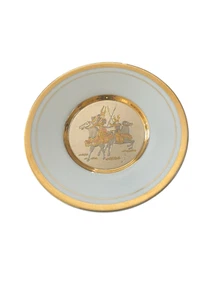 Vintage 24k Gold The Art of Chokin Edged Samurai Gold Plates - Picture 1 of 9