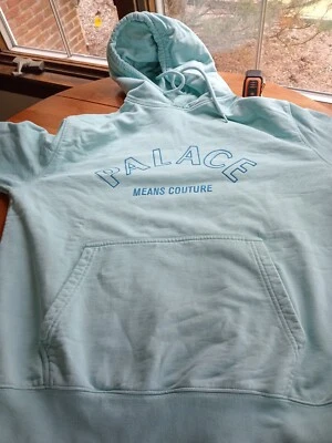 Sudadera con capucha Palace Means Couture azul claro para hombre talla grande Foto 1 de 4