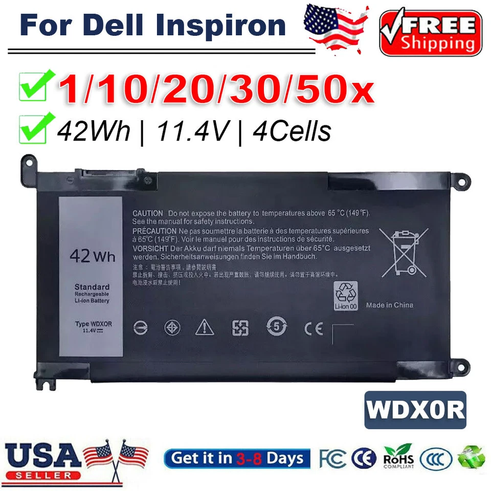 LOTE WDX0R Batería Para Dell Inspiron 15 5567 5568 5368 7368 7569 7579 WDXOR 42Wh Foto 1 de 4