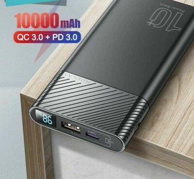 Power Bank 10000mah Led Qc Pd Fast Charging Portable External Battery Charger - Image 1 of 4