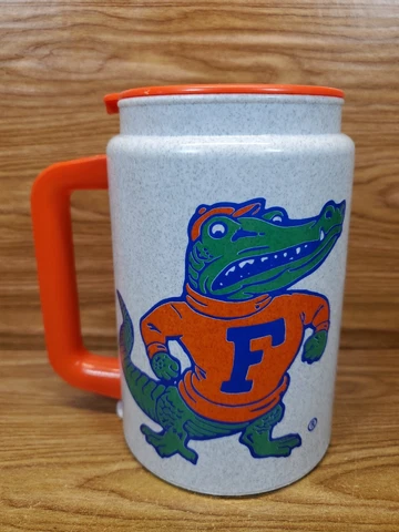University Of Florida Gators 12oz Insulated Travel Mug Whirley Gray Orange Rare Cover