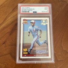 1991 TOPPS DESERT SHIELD #432 DELINO DeSHIELDS PSA 9 EXPOS