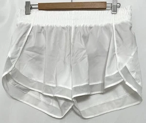 240436 Mujer M ATHLETA 291749 Malla Corredor tiro medio 4" Blanco Calzoncillos Forrados Pantalones Cortos - Imagen 1 de 5