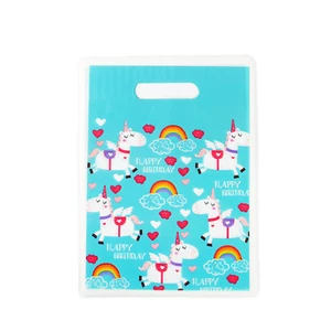 16 Unicorn Plastic Party Bags - Wedding Birthday Shopping Party Gift Loot Kids - Picture 1 of 5