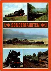 Railway motif postcard GDR traditional railways "special trips" color multi-image card - Picture 1 of 2