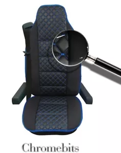 Noir Simili Cuir & Tissu Siège Housse Pour Iveco Eurocargo 3rd Génération 2015+ - Imagen 1 de 2