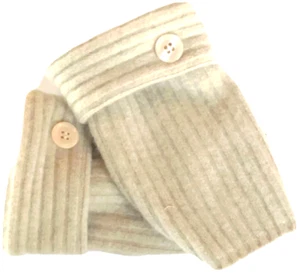 FINGERLESS GLOVES BROWN TAN 100% CASHMERE ONE SIZE FITS MOST S M L GIFT PRESENT - Picture 1 of 2