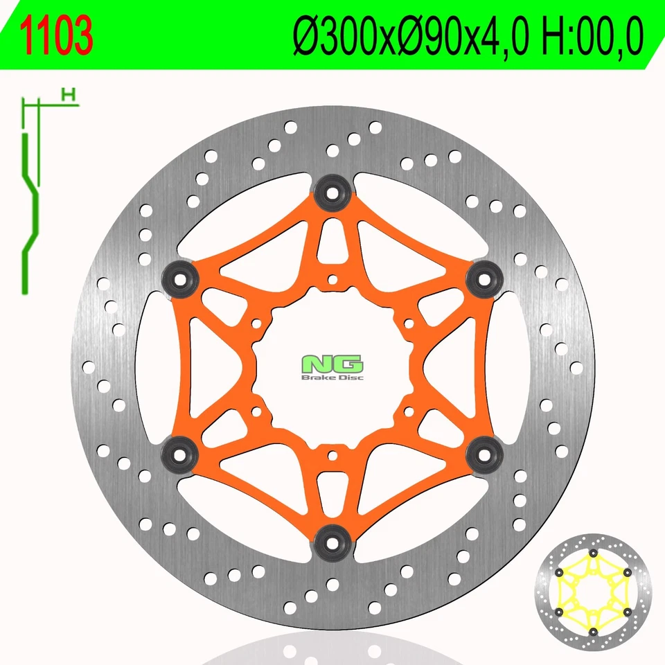 Disco de freio NG novo em folha para Aprilia RS4 50 RS50 RS4 Tuono 125 / Derbi GPR 80 125 - Imagem 1 de 1
