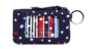 Stars Stripes Red White Blue ID Key FOB Change Purse Vera Bradley PATRIOTIC NWT - Picture 1 of 8