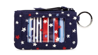 Stars Stripes Red White Blue ID Key FOB Change Purse Vera Bradley PATRIOTIC NWT - Image 1 of 4