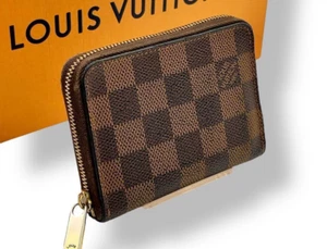 Louis Vuitton Damier Ebene Zippy Coin Purse N63070 Brown F/S - Picture 1 of 10