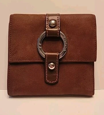 Cartera Bosca Cuero Manchado a Mano 10 Pkt Cremallera Adjunto Chocolate Carmelo Nuevo de Lote Antiguo Foto 1 de 4