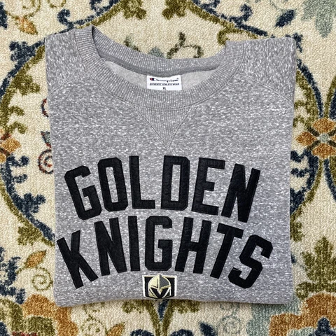Champion Las Vegas Golden Knights Stitched Crewneck Sweatshirt Sz XL Embroidered Cover