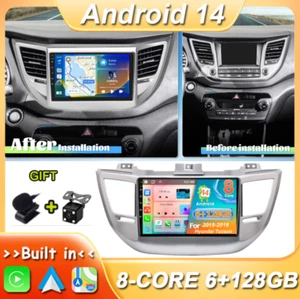 GPS estéreo para automóvil 6 GB+128 GB Android 14 CarPlay para Hyundai Tucson 2015-2019 DSP AHD - Imagen 1 de 17
