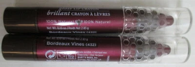 lote de 2 lápiz labial Burt's Bees brillo natural Bordeaux Vines 432 Foto 1 de 2