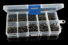 500pcs 10 Different Sizes Set Circle Fishing Rod Hooks Fish Stainless Steel Box
