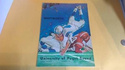 1964 PUGET SOUND vs WHITWORTH FOOTBALL GAME PROGRAM LOGGERS PIRATES UPS - Image 1 of 4