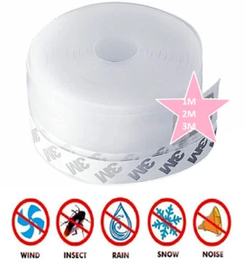 Cinta de sello inferior de silicona para puerta 1M, 2M, 3M clima transparente para detener insectos - Imagen 1 de 6
