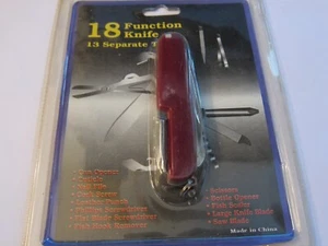 NUEVO 18 Funciones Multi Herramienta Plegable Cuchillo de Bolsillo Campamento Senderismo MUCHO Más Listado - Imagen 1 de 4