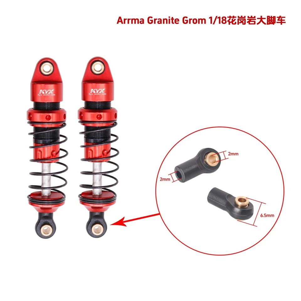 KYX Nylon Shock absorber Ball Ends for Arrma 1/18 Granite Grom RC Car parts - Image 1 of 1