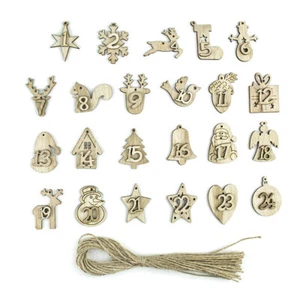 24* Merry Christmas Advent Calendar Bags,DIY Handmade Wooden Listing Labels - UK - Picture 1 of 9