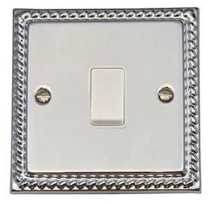Interruptor de luz balancín con cuerda G&H MC1W Monarch pulido cromo 1 banda 1 o 2 vías - Imagen 1 de 1