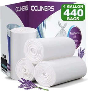 4 Gallon Trash Bag Lavender Scented (440 Count) Small Bathroom Garbage Bags Wast - Picture 1 of 8