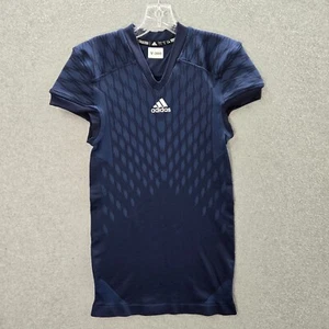 Adidas Men Activewear Shirt Large Blue Techfit Primeknit Football Jersey Fitted - Picture 1 of 9