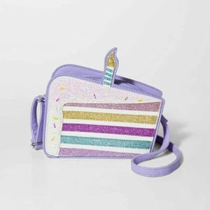 Girls New Cat & Jack™ Birthday Cake Crossbody Purse Purple Lavender - Picture 1 of 5