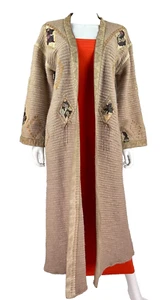 Roberto Cavalli Auth 4 US 40 IT S Knit Wool Suede Cardigan Sweater Coat Runway - Picture 1 of 9